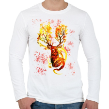 PRINTFASHION ABSTRACT DEER - Férfi hosszú ujjú póló - Fehér férfi póló