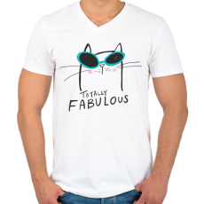 PRINTFASHION Abszolút mesés - Férfi V-nyakú póló - Fehér