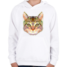 PRINTFASHION Absztrakt cica - Gyerek kapucnis pulóver - Fehér gyerek pulóver, kardigán
