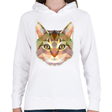 PRINTFASHION Absztrakt cica - Női kapucnis pulóver - Fehér