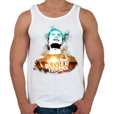 PRINTFASHION absztrakt férfi portré - Férfi atléta - Fehér atléta, trikó