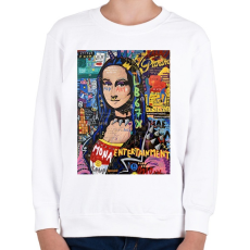 PRINTFASHION Absztrakt Mona - Gyerek pulóver - Fehér