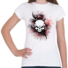 PRINTFASHION absztrakt skull - Női póló - Fehér
