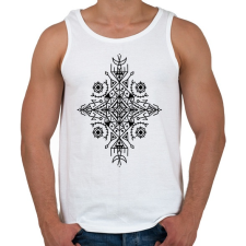 PRINTFASHION Absztrakt tribal minta - Férfi atléta - Fehér atléta, trikó