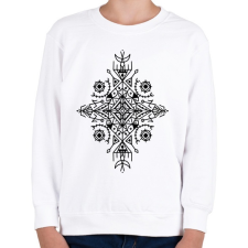 PRINTFASHION Absztrakt tribal minta - Gyerek pulóver - Fehér gyerek pulóver, kardigán