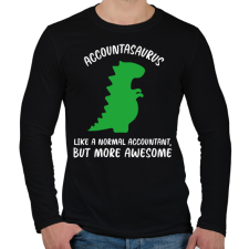 PRINTFASHION Accountasaurus - Férfi hosszú ujjú póló - Fekete férfi póló