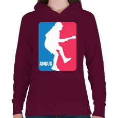 PRINTFASHION ACDC Angus - Női kapucnis pulóver - Bordó