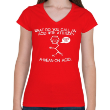 PRINTFASHION ACID - Női V-nyakú póló - Piros női póló