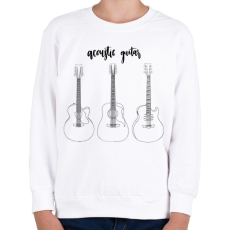 PRINTFASHION Acoustic guitar - Gyerek pulóver - Fehér