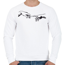 PRINTFASHION Ádám Teremtése - Férfi pulóver - Fehér férfi pulóver, kardigán