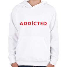 PRINTFASHION Addicted - Gyerek kapucnis pulóver - Fehér