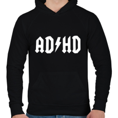 PRINTFASHION ADHD - Férfi kapucnis pulóver - Fekete