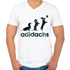 PRINTFASHION Adidachs #2 - Férfi V-nyakú póló - Fehér
