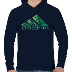 PRINTFASHION adidas márkaparódia - Férfi kapucnis pulóver - Sötétkék
