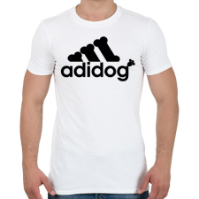 PRINTFASHION Adidog - Férfi póló - Fehér férfi póló