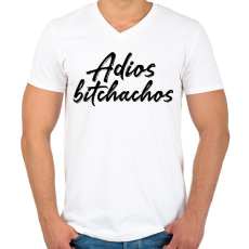 PRINTFASHION Adios bitchachos - Férfi V-nyakú póló - Fehér