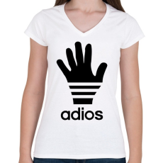 PRINTFASHION Adios paródia - Női V-nyakú póló - Fehér
