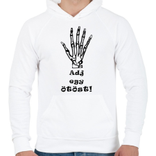 PRINTFASHION Adj egy ötöst! - Férfi kapucnis pulóver - Fehér férfi pulóver, kardigán