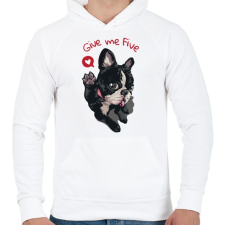 PRINTFASHION Adj egy ötöst - Férfi kapucnis pulóver - Fehér férfi pulóver, kardigán