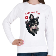 PRINTFASHION Adj egy ötöst - Női pulóver - Fehér női pulóver, kardigán