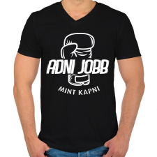 PRINTFASHION Adni jobb mint kapni - Férfi V-nyakú póló - Fekete férfi póló