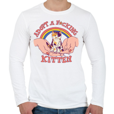 PRINTFASHION Adopt a kitten - Férfi hosszú ujjú póló - Fehér