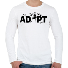 PRINTFASHION Adopt - Örökbefogadás - Férfi hosszú ujjú póló - Fehér