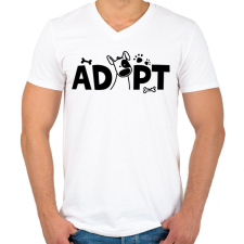 PRINTFASHION Adopt - Örökbefogadás - Férfi V-nyakú póló - Fehér férfi póló