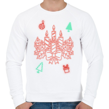 PRINTFASHION Adventi koszorú - Férfi pulóver - Fehér férfi pulóver, kardigán
