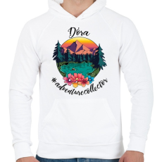 PRINTFASHION #adventurecollector Dóra - Férfi kapucnis pulóver - Fehér