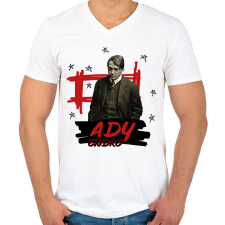PRINTFASHION Ady Endre - Férfi V-nyakú póló - Fehér férfi póló