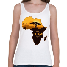 PRINTFASHION Afrika Térkép - Női atléta - Fehér női trikó
