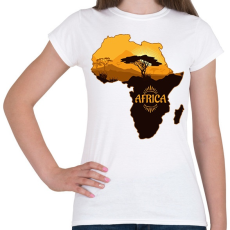 PRINTFASHION Afrika Térkép - Női póló - Fehér