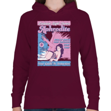 PRINTFASHION Afrodité - Női kapucnis pulóver - Bordó
