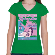 PRINTFASHION Afrodité - Női V-nyakú póló - Zöld női póló