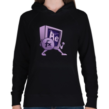 PRINTFASHION After - Női kapucnis pulóver - Fekete női pulóver, kardigán