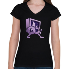 PRINTFASHION After - Női V-nyakú póló - Fekete női póló