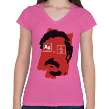 PRINTFASHION Ag or Pb?  - Női V-nyakú póló - Rózsaszín női póló