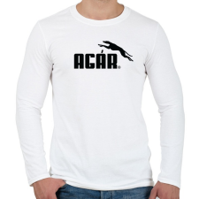 PRINTFASHION Agár / greyhound logó (fekete) - Férfi hosszú ujjú póló - Fehér férfi póló