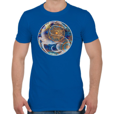 PRINTFASHION Agár kör motívumban - Férfi póló - Királykék