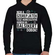 PRINTFASHION Agresszív szerepjátékos - Férfi kapucnis pulóver - Fekete férfi pulóver, kardigán