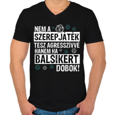 PRINTFASHION Agresszív szerepjátékos - Férfi V-nyakú póló - Fekete