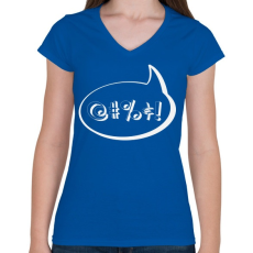 PRINTFASHION agrrr-white - Női V-nyakú póló - Királykék