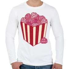 PRINTFASHION Agy popcorn - Férfi hosszú ujjú póló - Fehér férfi póló