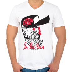 PRINTFASHION Agyas - Férfi V-nyakú póló - Fehér