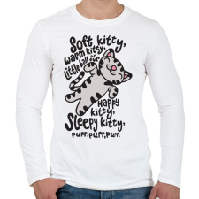 PRINTFASHION Agymenők Soft Kitty - Férfi hosszú ujjú póló - Fehér férfi póló
