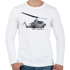 PRINTFASHION AH-1 Cobra - Férfi hosszú ujjú póló - Fehér férfi póló