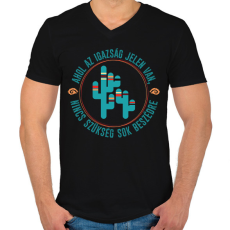 PRINTFASHION Ahol az igazság - Arapahó indián - Férfi V-nyakú póló - Fekete