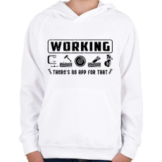 PRINTFASHION Ahol nem elég egy applikáció - Gyerek kapucnis pulóver - Fehér