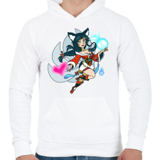 PRINTFASHION Ahri - Férfi kapucnis pulóver - Fehér férfi pulóver, kardigán